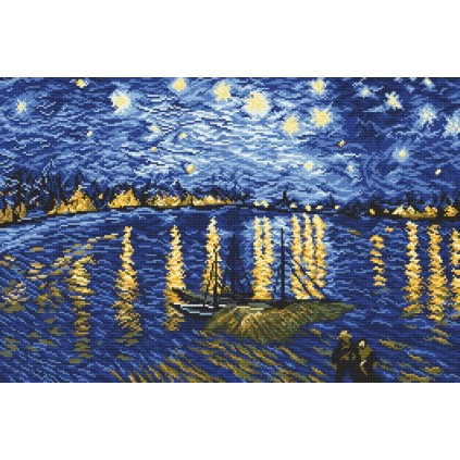 Wz R Do Haftu Drukowany Gwia Dzista Noc Nad Rodanem V Van Gogh