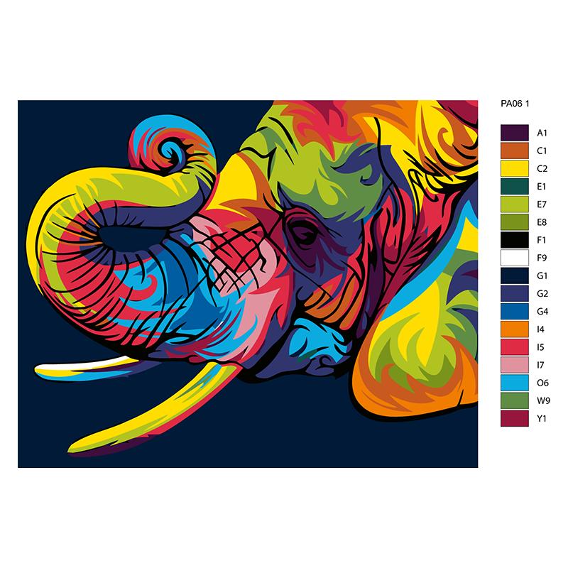 Zestaw do malowania po numerach Kolorowy słoń
